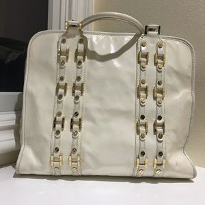 Tory Burch tote white leather patten